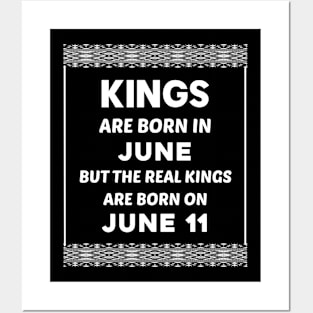 Birthday King White June 11 11th Posters and Art